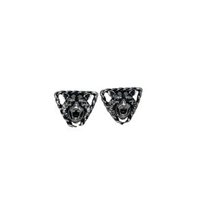 Lion Head Cufflinks Silver‎ Tone Animal Jewelry Mens Accessories
